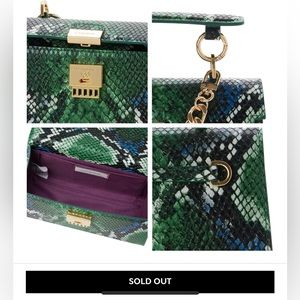 Brand new playnomore micro baguette in green python